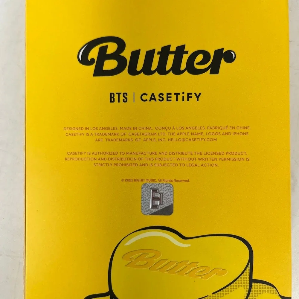 BTS x Casetify Butter iPhone 13 Pro Max Impact Case Yellow Heart K-Pop Merch NEW